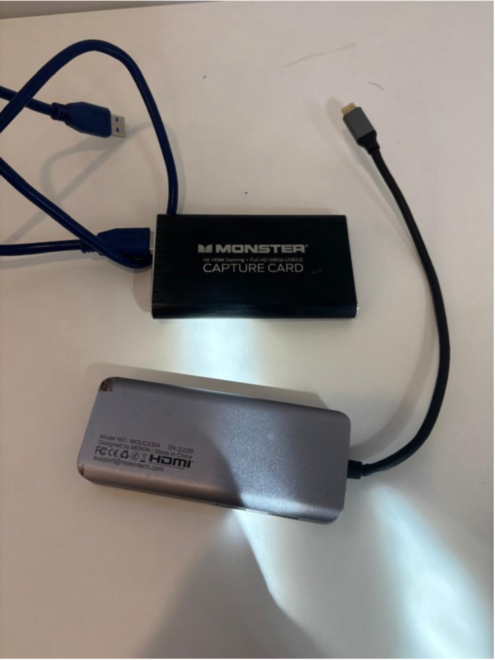 Monster HDMI Gaming Capture Card - Black - One Size + adapter USBc #n73
